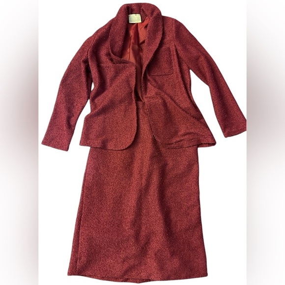 Vintage Sears skirt suit burgundy beautiful 2 piece - Picture 1 of 7